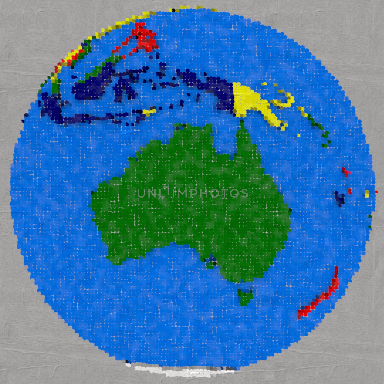 Drawing of Australia on Earth by Harvepino