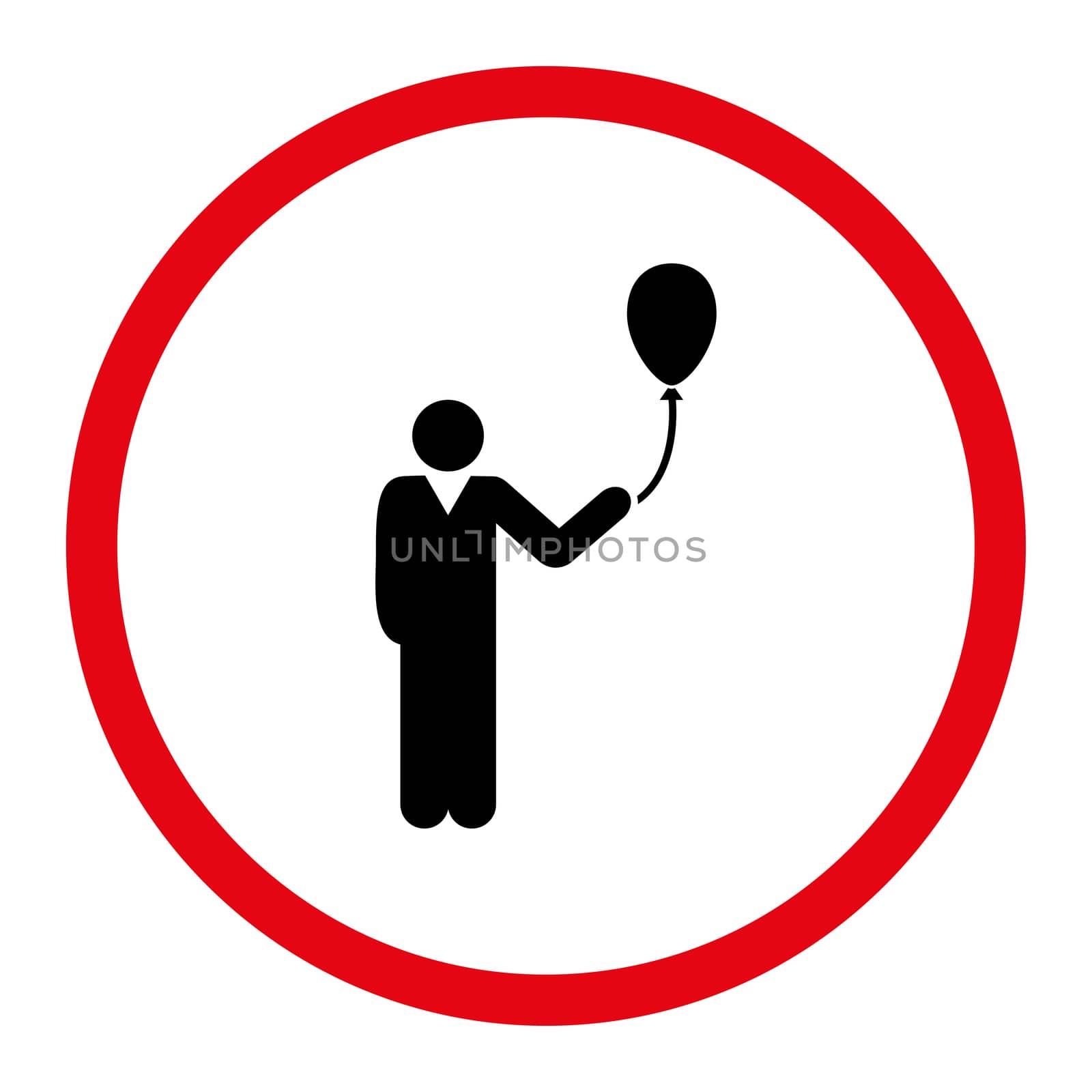 Holiday icon. This rounded flat symbol is drawn with intensive red and black colors on a white background.