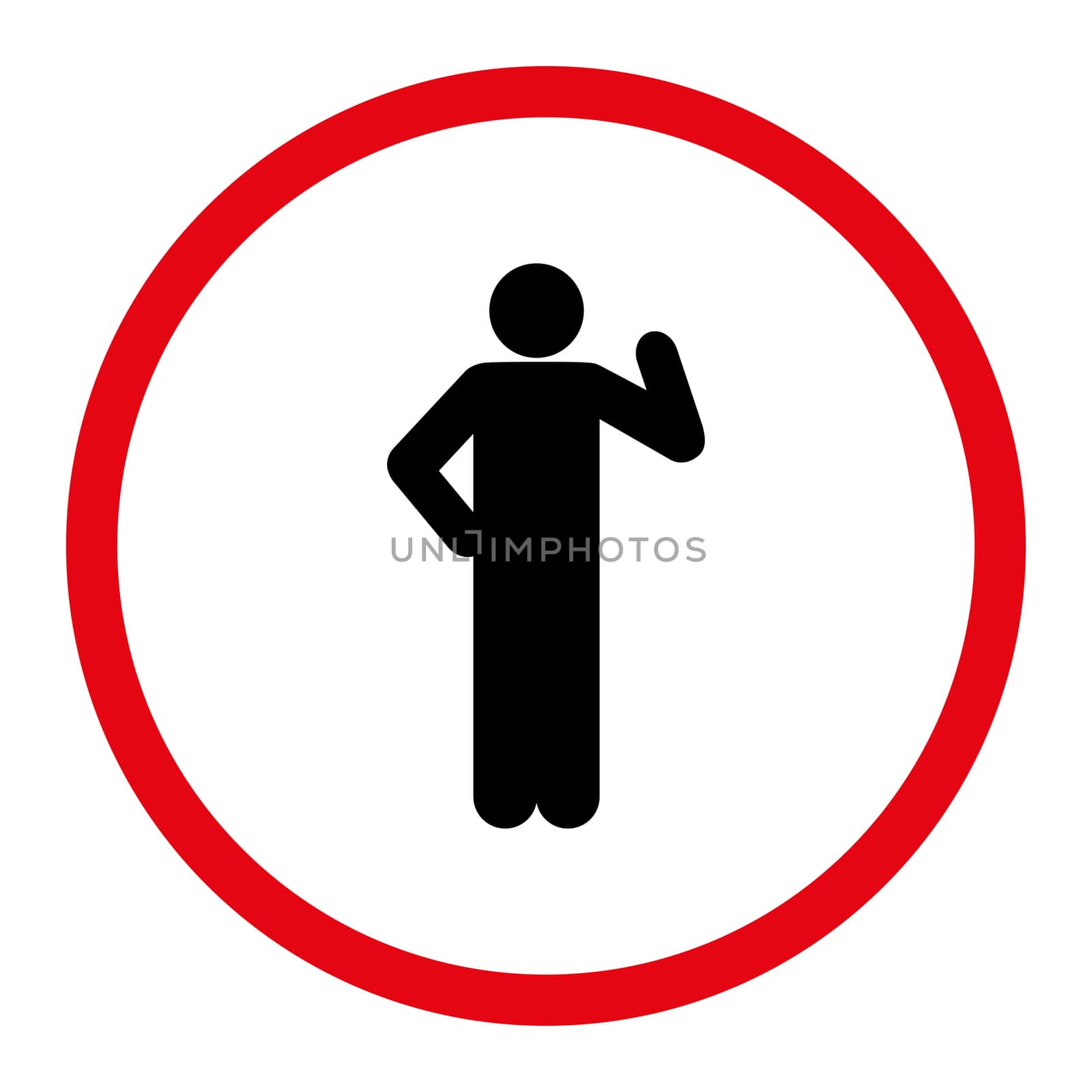 Proposal icon. This rounded flat symbol is drawn with intensive red and black colors on a white background.
