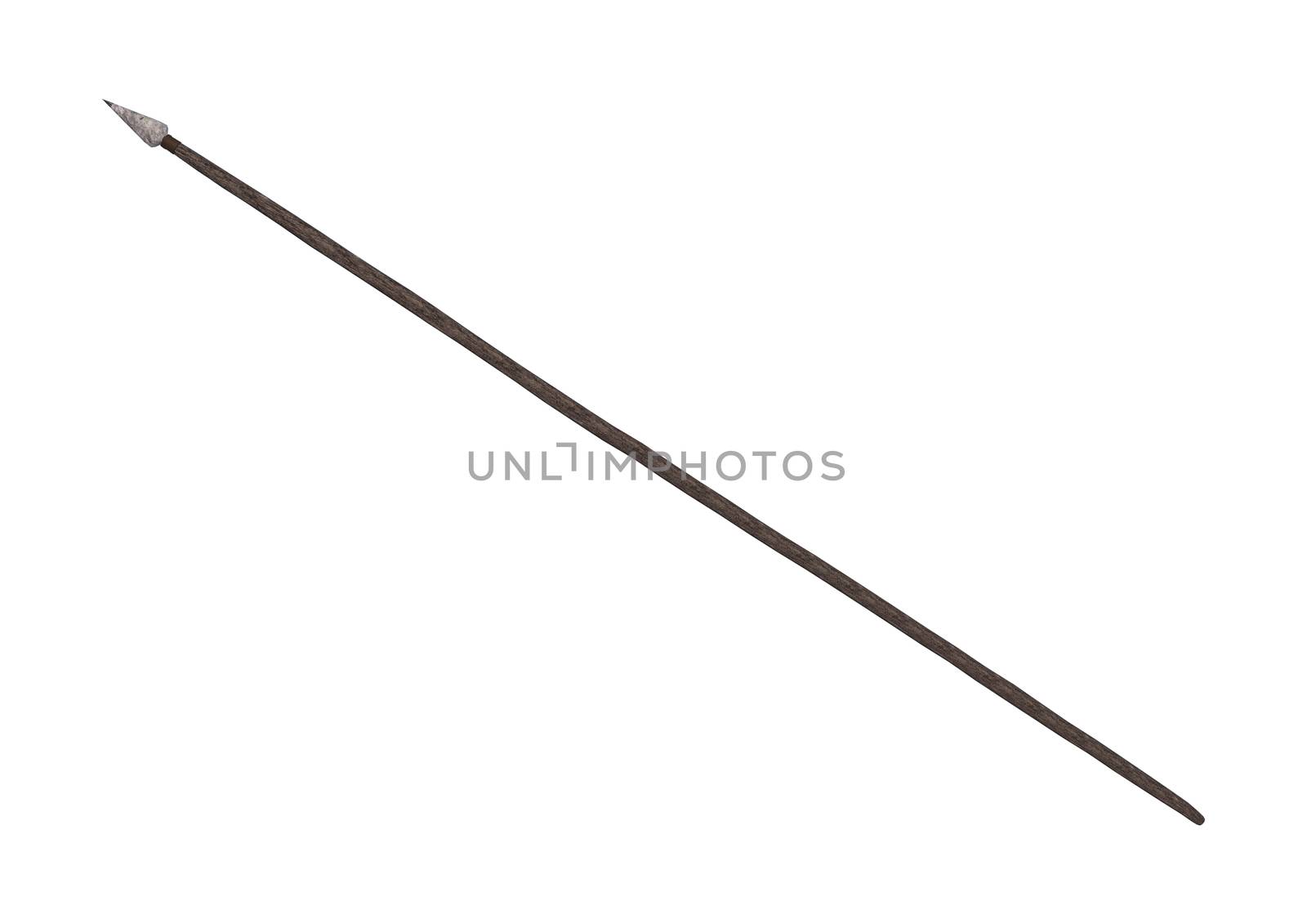 3D digital render of an indian spear isolated on white background