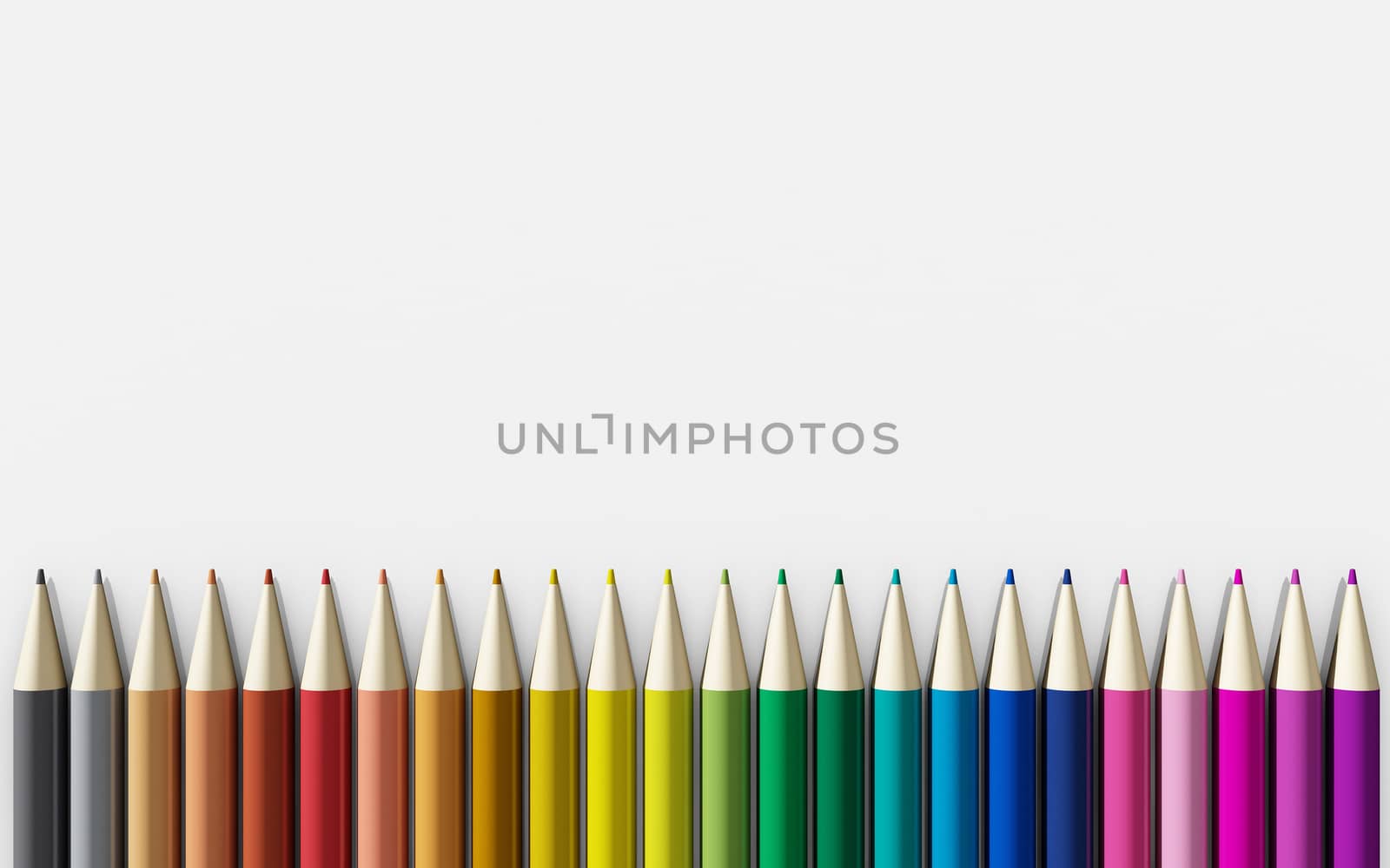 Colour pencils isolated on white background close up by teerawit