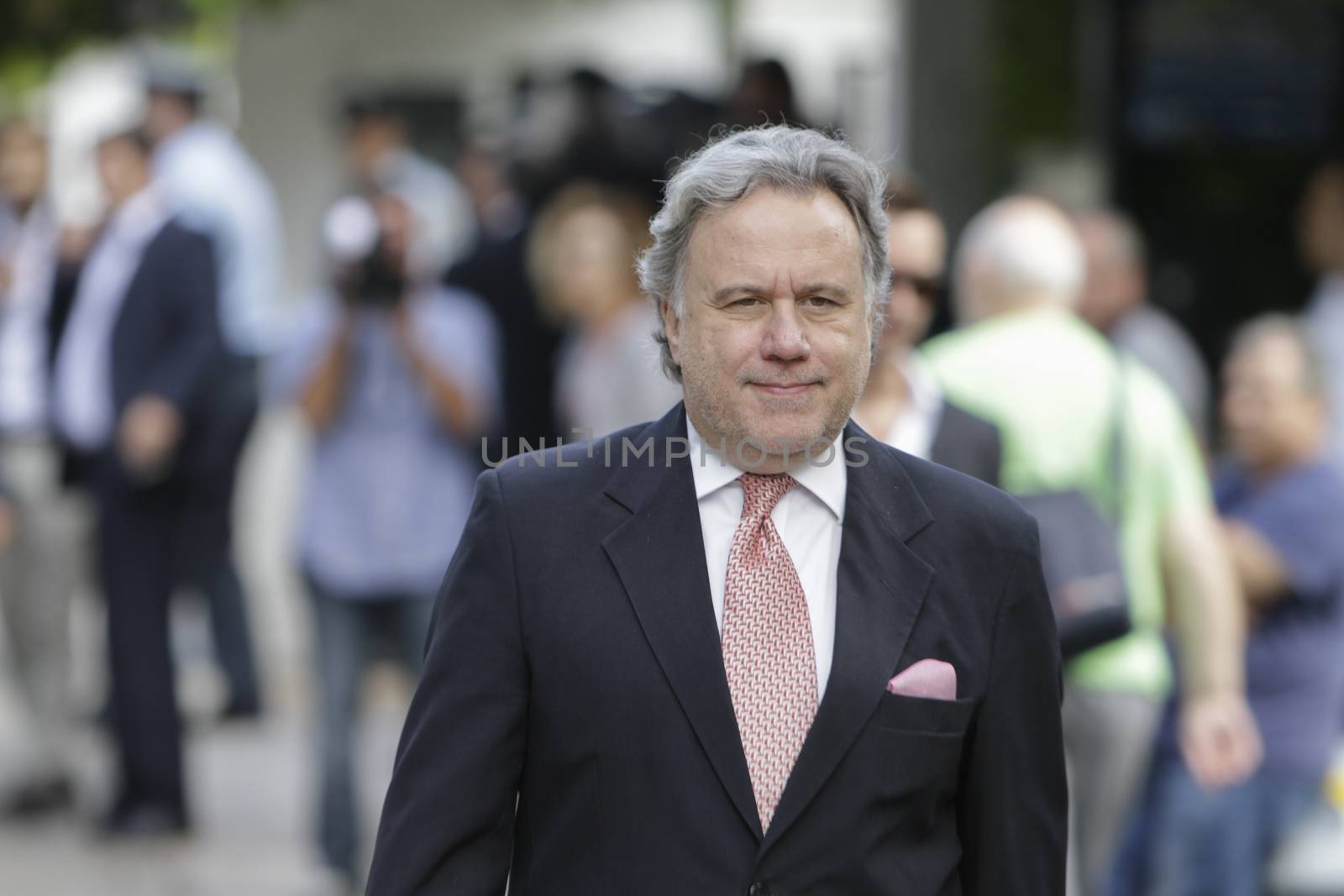 GREECE, Athens: George Katrougalos, the designated Minister of Labor, Social Security and Social Welfare, arrives at the Presidential Mansion for the swearing-in ceremony in Athens, Greece on September 23, 2015. The ceremony took place at the Presidential Mansion, three days after the victory of SYRIZA (Coalition of the Radical Left) in the second Greek General Election in eight months.The implementation of the bailout, agreed after months of bitter negotiations, will be the government's overwhelming task.