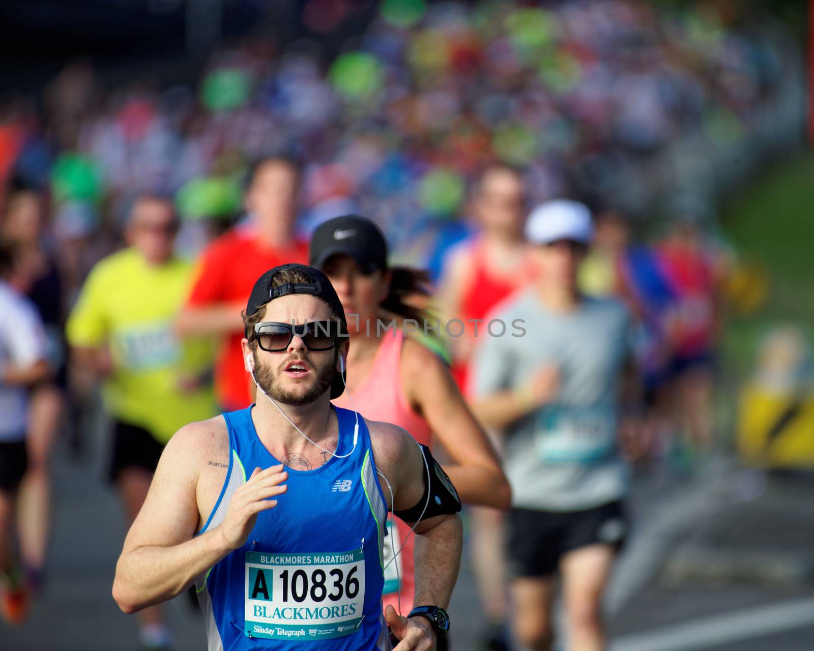 AUSTRALIA, Sydney: A participant competes in the Sydney Running Festival on September 20, 2015. Around 30,000 participants took part in the 15th Sydney Running Festival which incorporates a 42km marathon, a half marathon, a 9km bridge run as well as a 3.5km family fun run