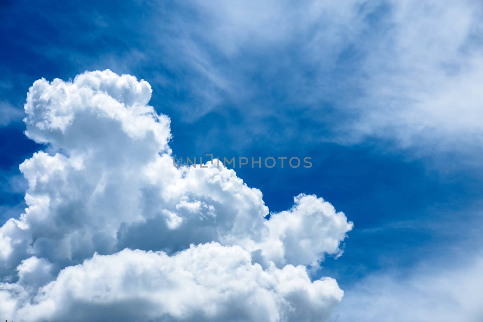 Beautiful rainclouds in the blue sky at Chiangmai city, Northern Thailand.
