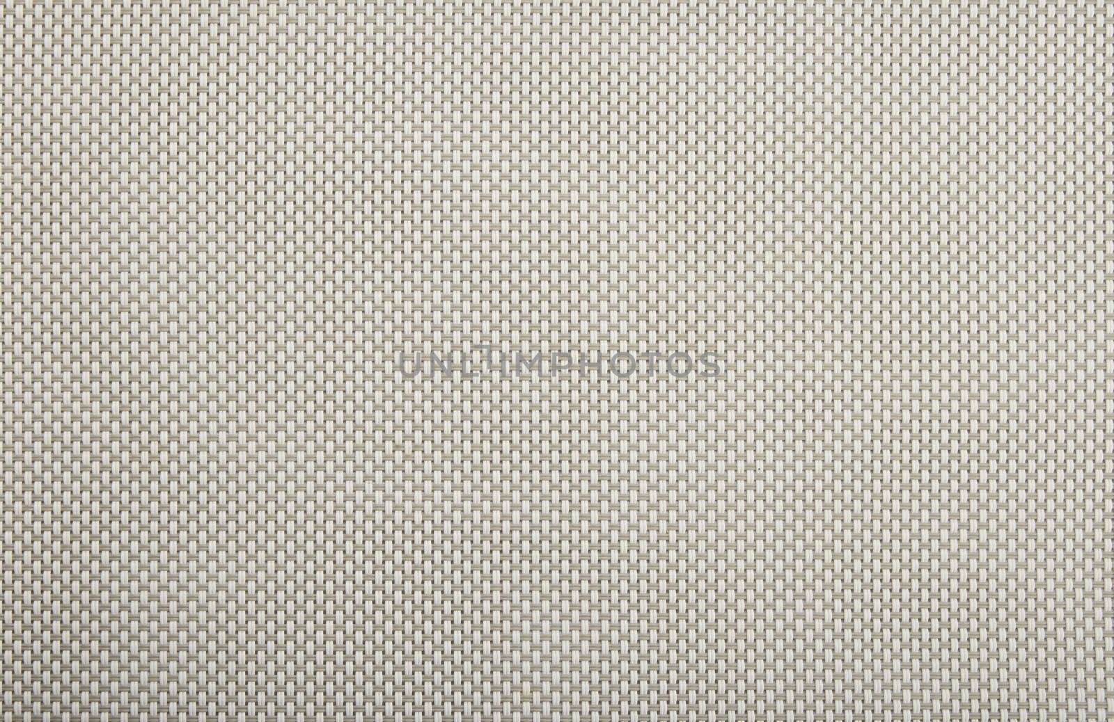 Background texture of horizontal gray and vertical white wicker braided plastic double strings with small mesh