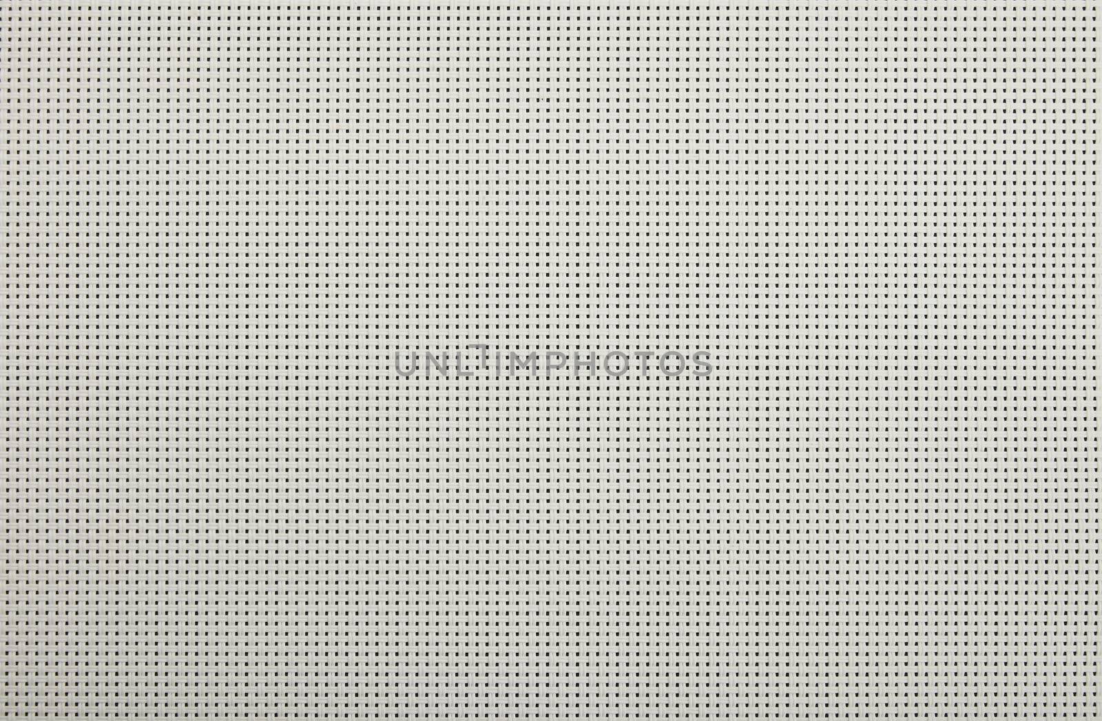 Background texture of white wicker braided plastic double strings with small mesh and black back