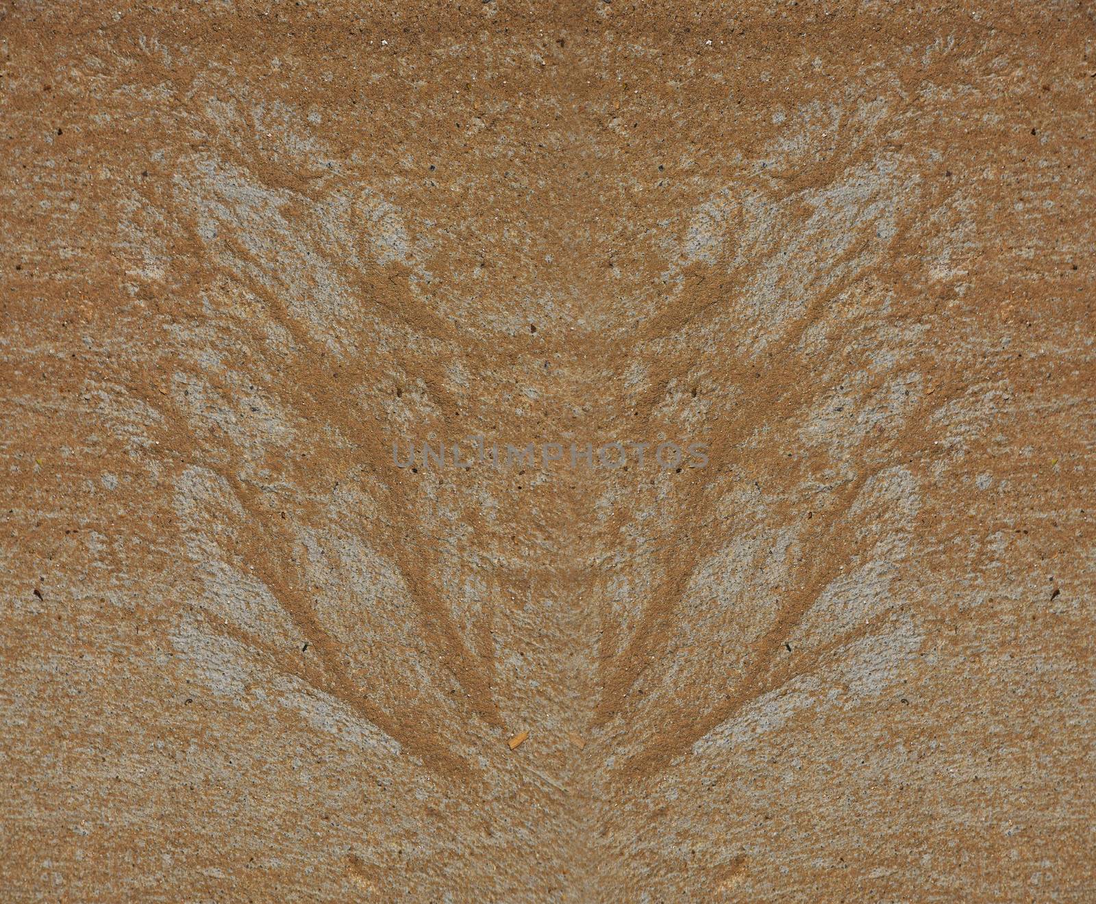 Silhouette of butterfly wings made of sand and gravel by water f by BreakingTheWalls