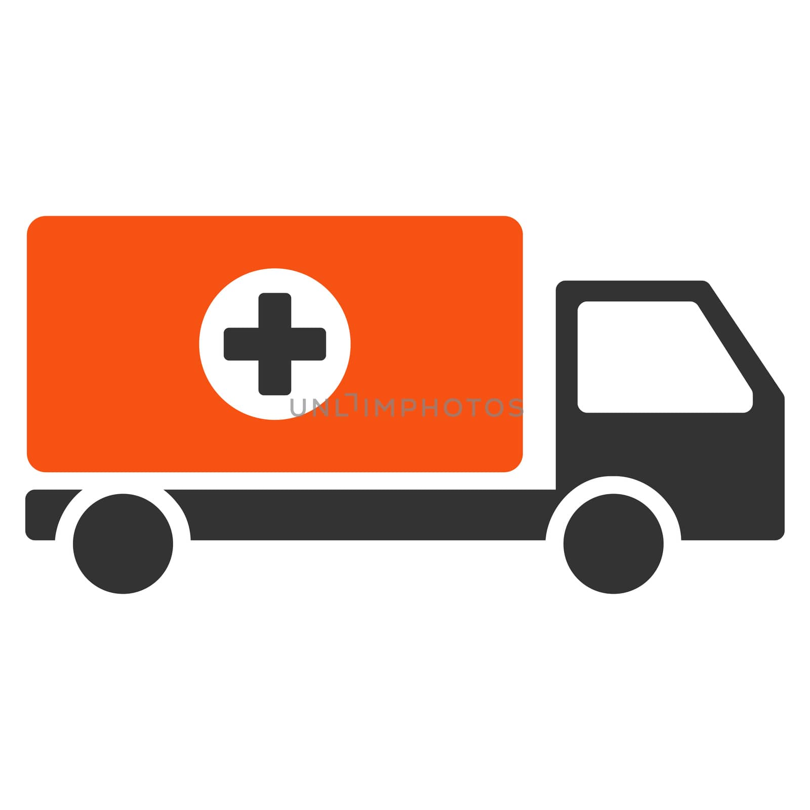Drugs Shipment glyph icon. Style is bicolor flat symbol, orange and gray colors, rounded angles, white background.