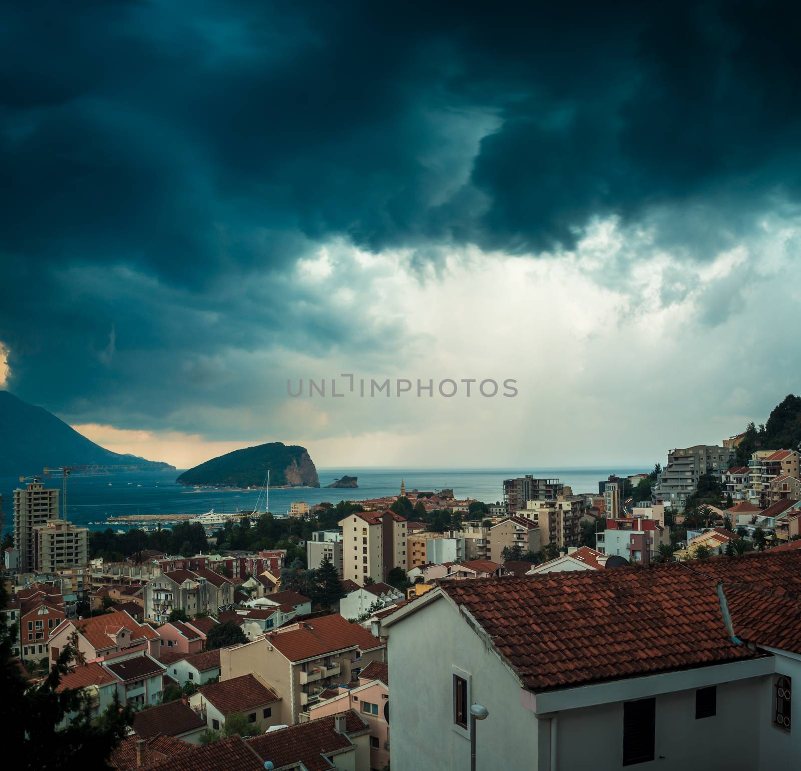 Stormy skies above Budva, Montenegro by vlad_star