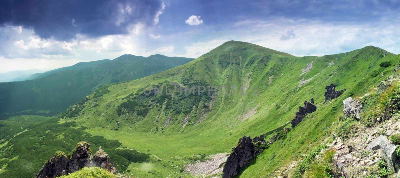 misty landscape with rock  (Carpathian Mt's, Ukraine) by dolnikow