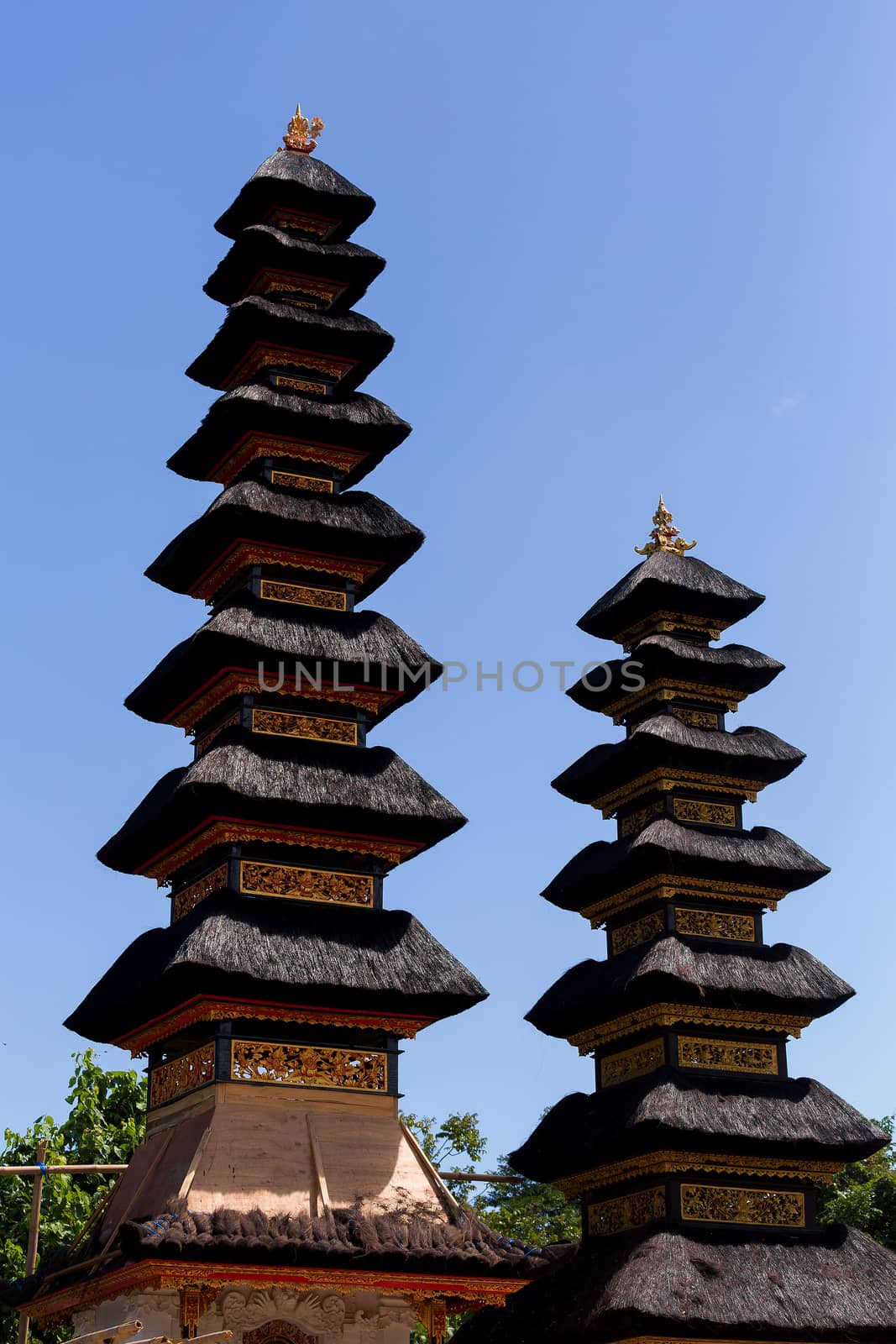 storey roof one of the three hindu temples at Pura Sahab, Nusa Penida, Bali, Indonesia