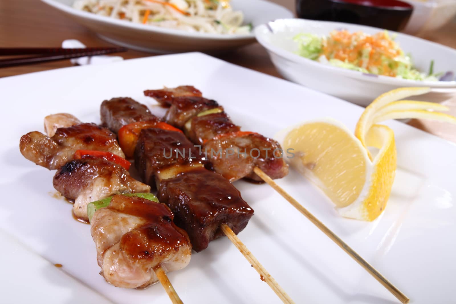 japanese cuisine  skewers menu