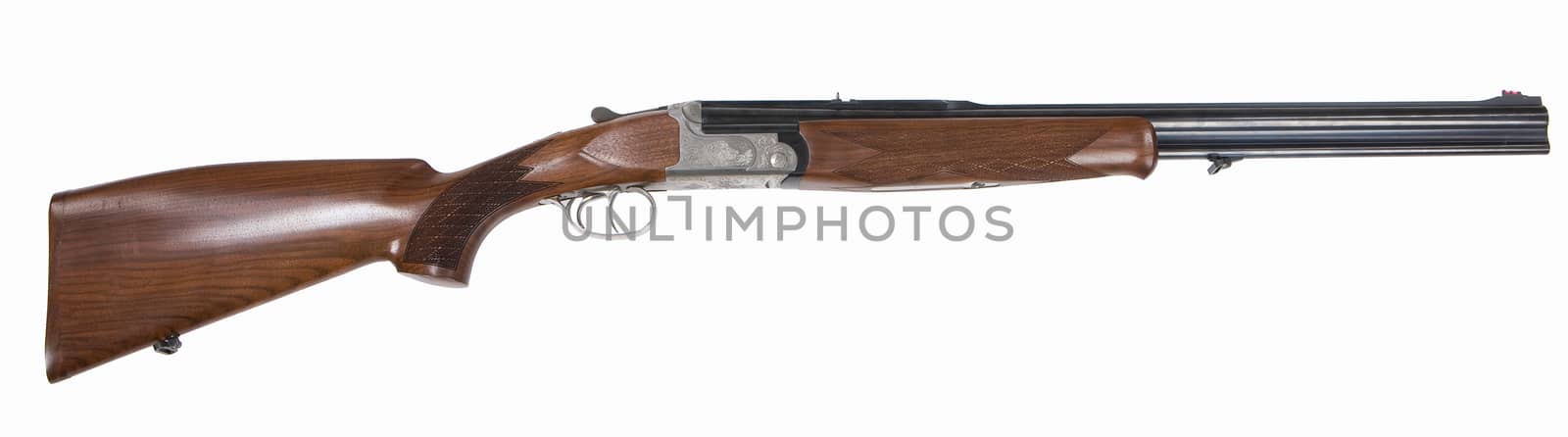 Isolated hunting rifle on white background