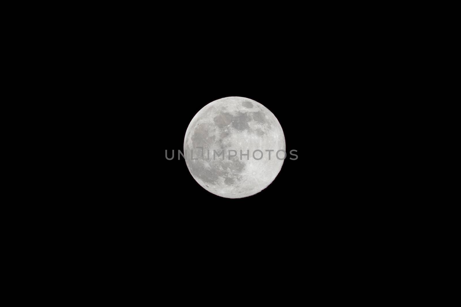 Full Moon isolated as Supermoon night with the closest approach the Moon makes to the Earth on its elliptical orbit, resulting in the largest apparent size of the lunar disk as seen from Earth.