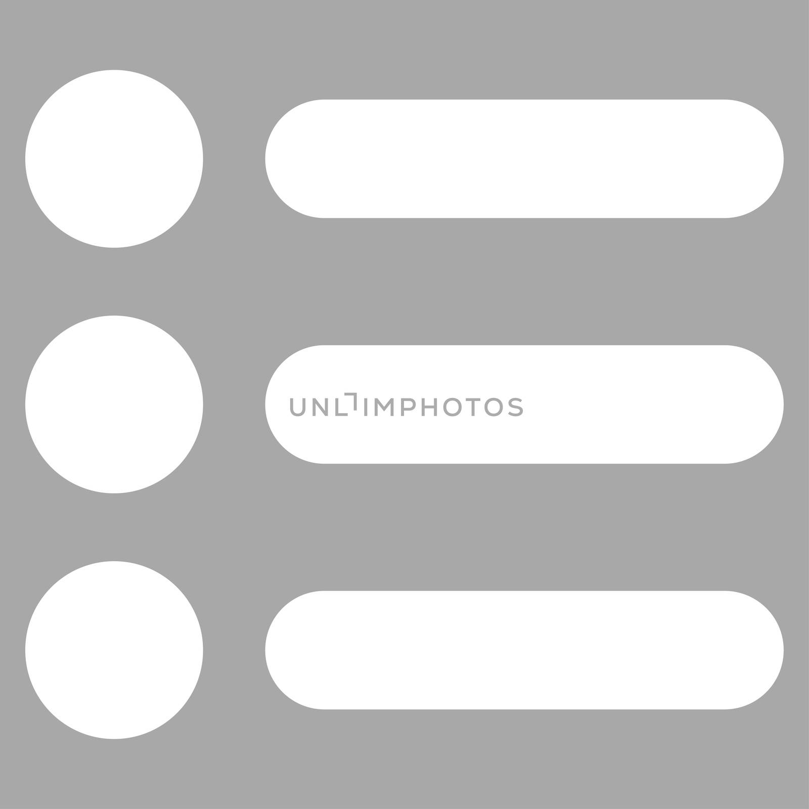 Items icon from Primitive Set. This isolated flat symbol is drawn with white color on a silver background, angles are rounded.