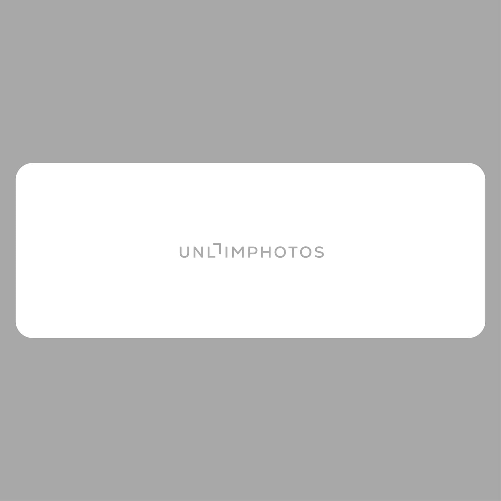 Minus icon from Primitive Set. This isolated flat symbol is drawn with white color on a silver background, angles are rounded.