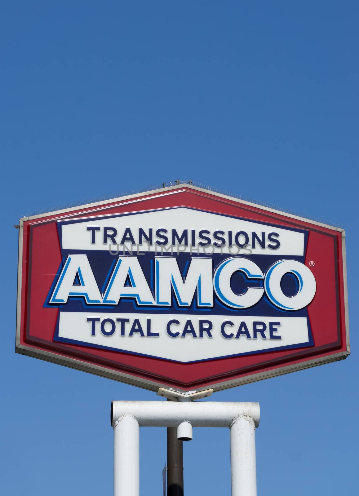 PASADENA, CA/USA - JUNE 21, 2015: AAMCO Transmissions repair facility sign. AAMCO is an American transmission-repair franchise.