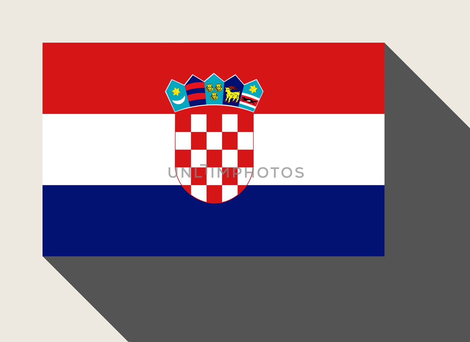 Croatia flag in flat web design style.