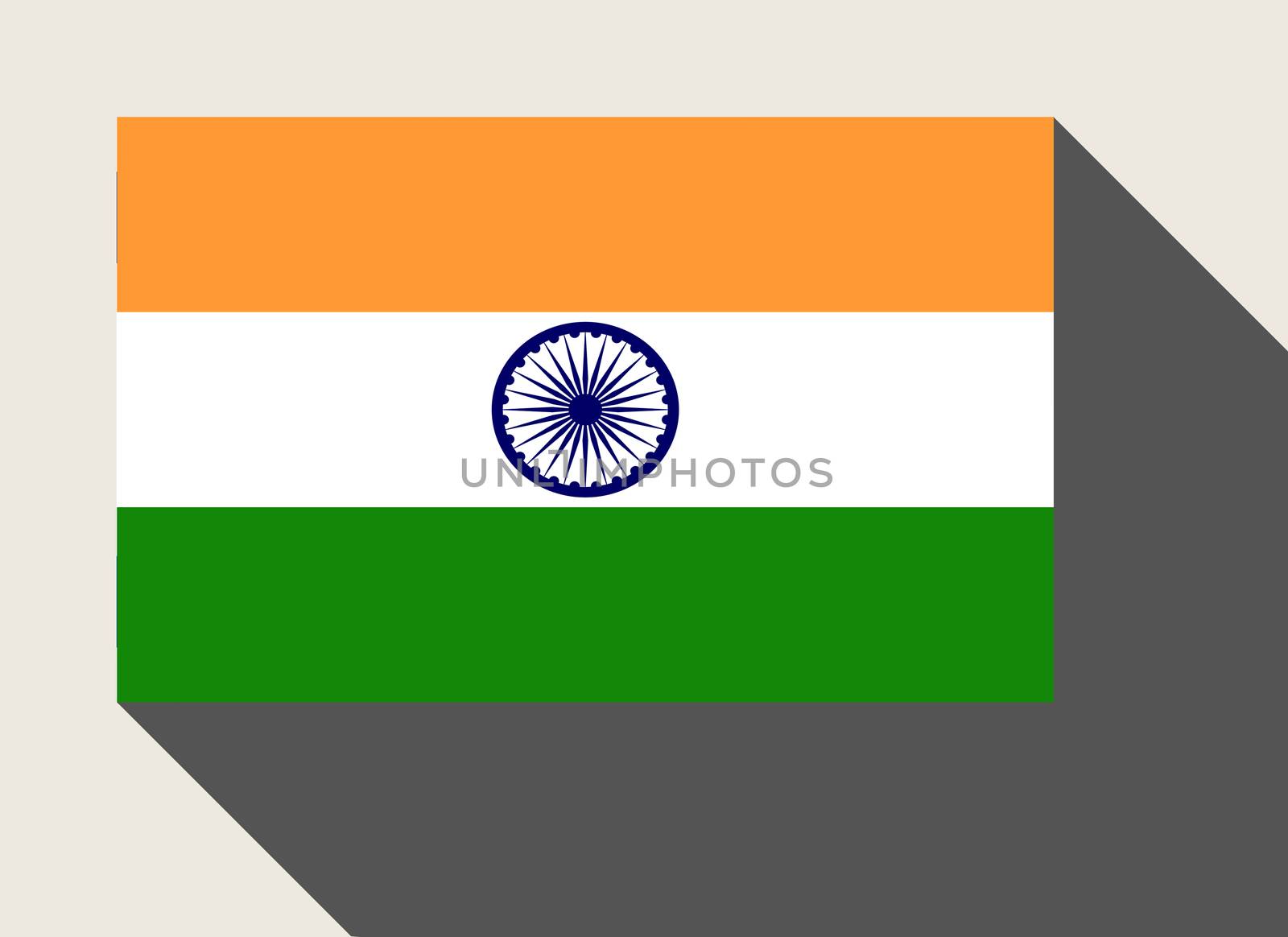 India flag in flat web design style.