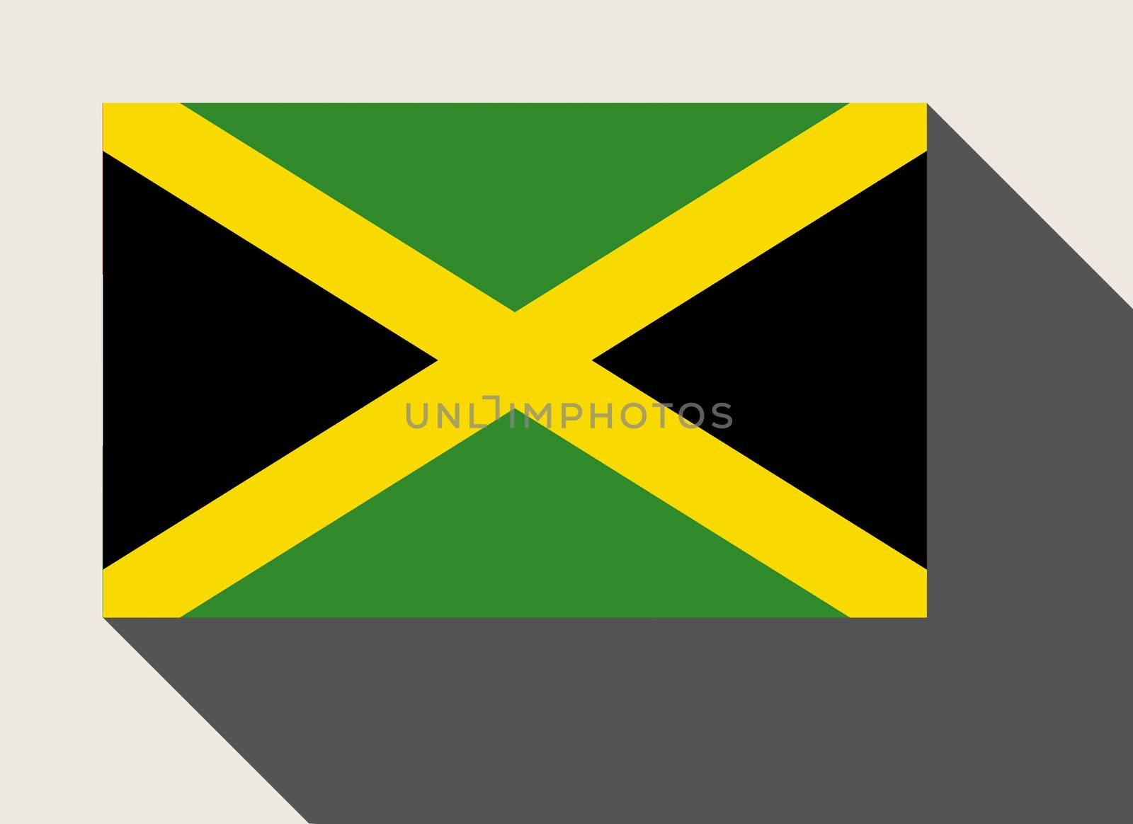 Jamaica flag in flat web design style.