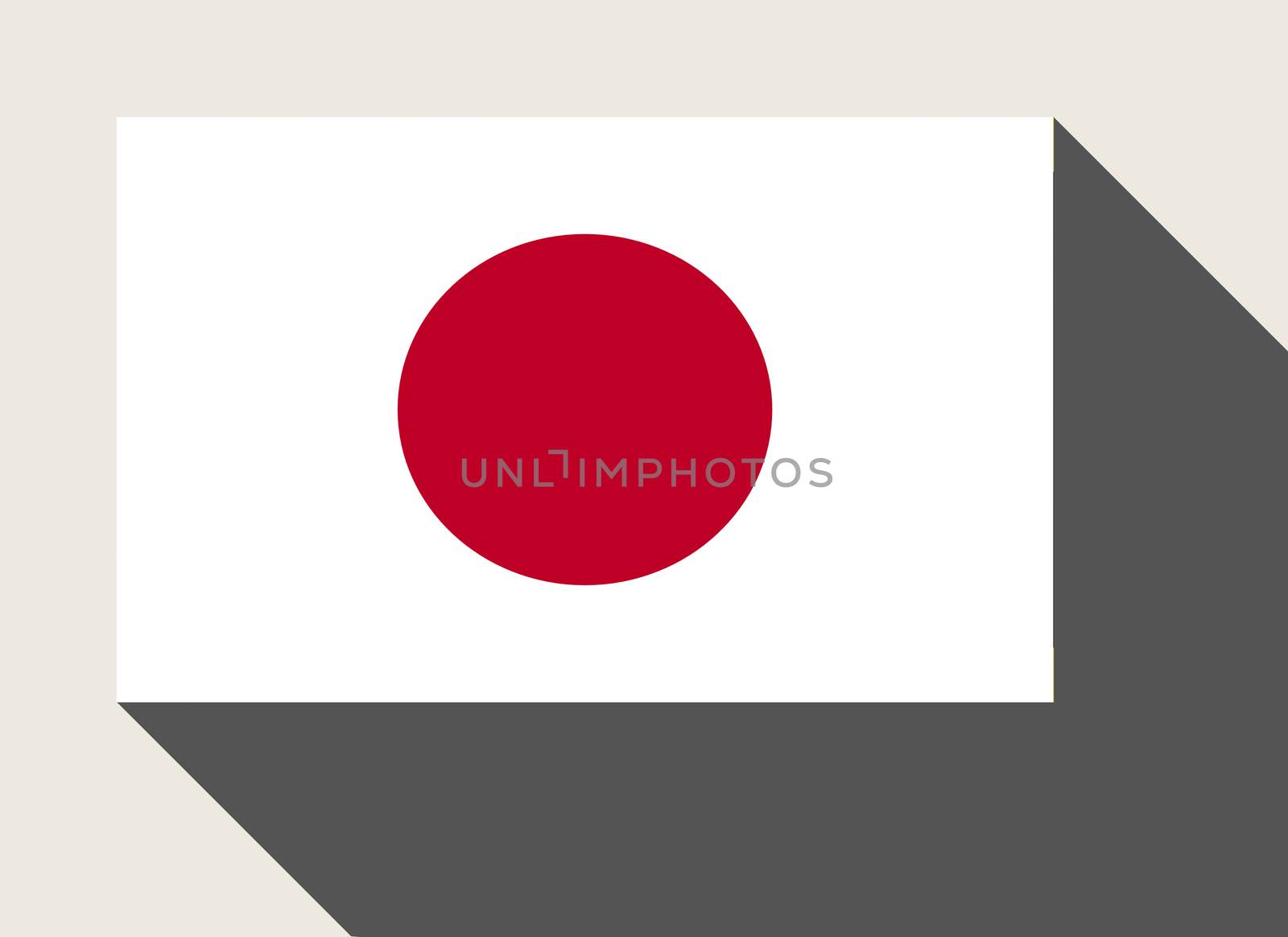 Japan flag in flat web design style.