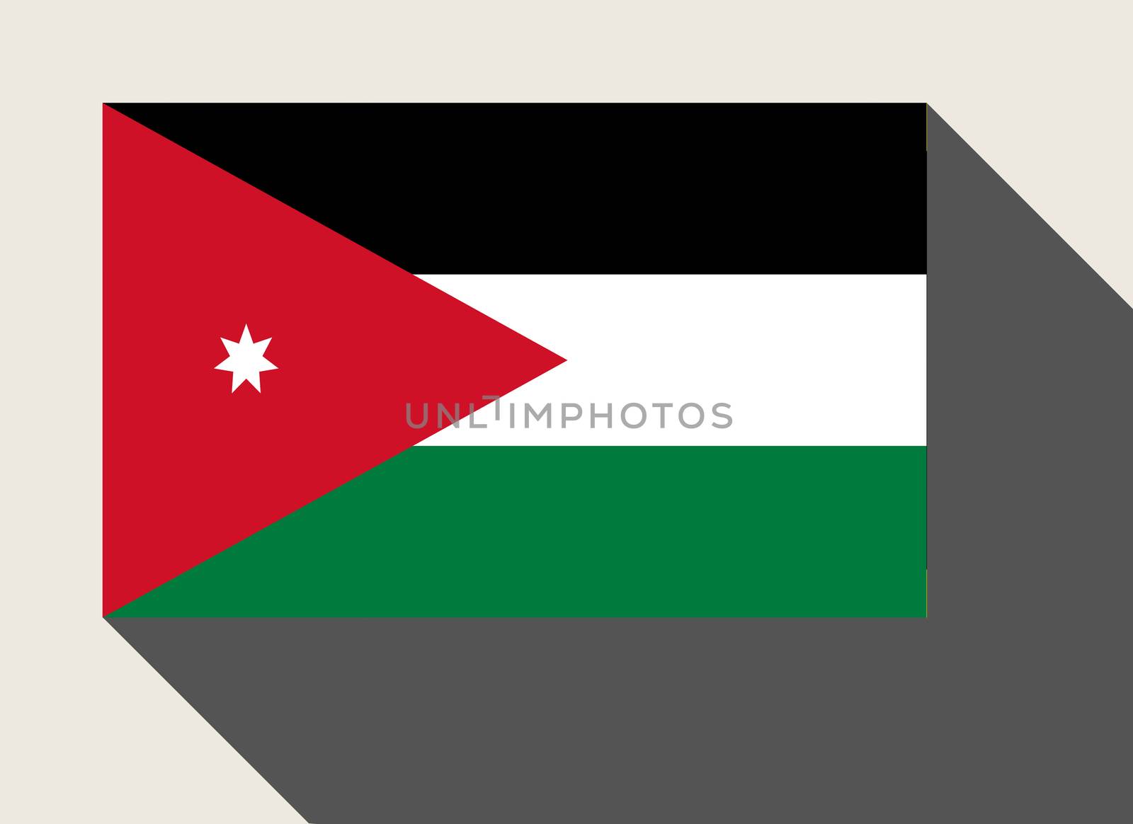 Jordan flag in flat web design style.