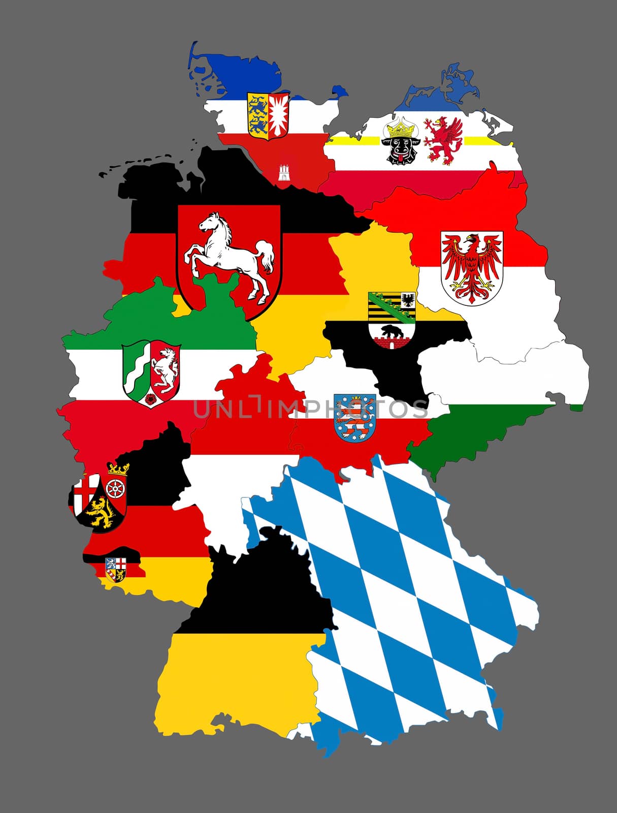 germany regions flag map by tony4urban