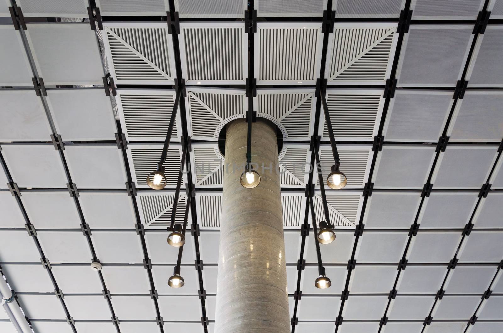 Modern suspended ceiling with lighting design