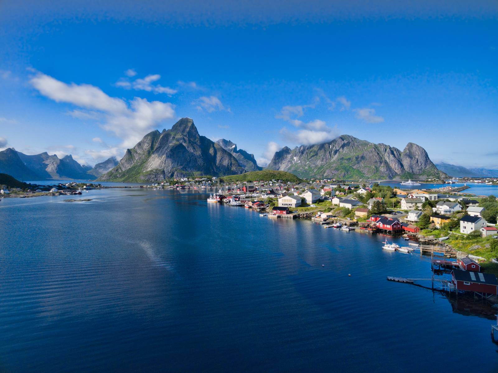 Picturesque view of fishing town Reine on Lofoten islands, Norway