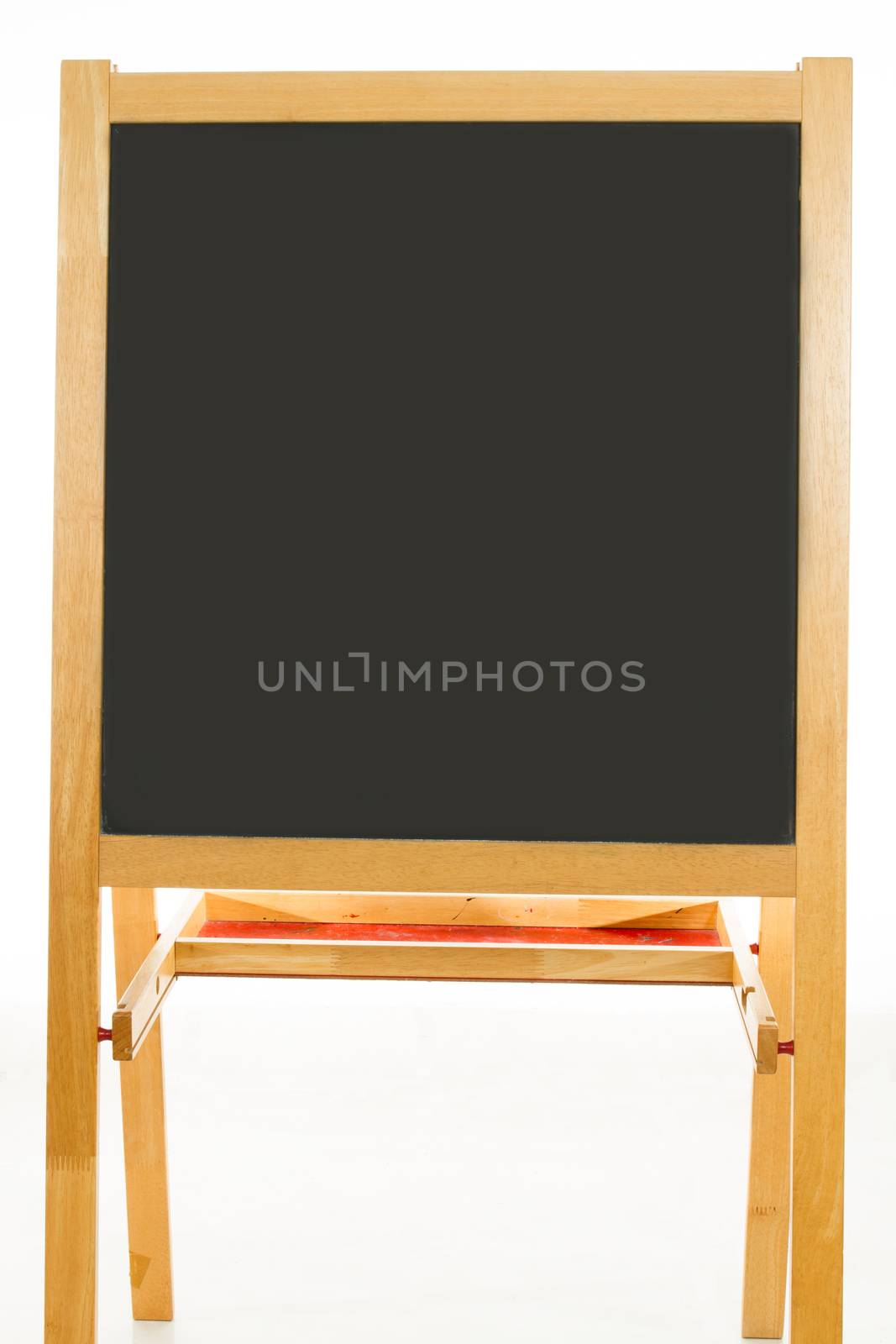 Blank menu blackboad or chalkboard in isolated plain white background.