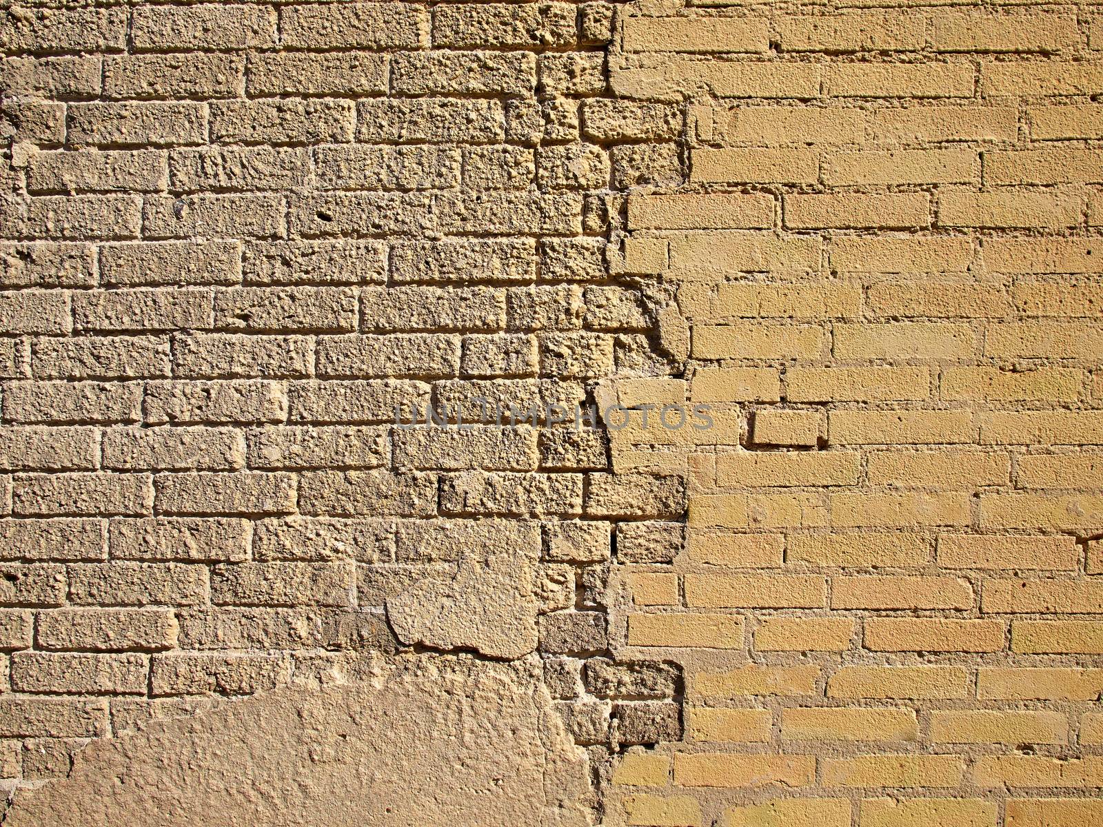 Background image of old broken vintage brick wall stucco