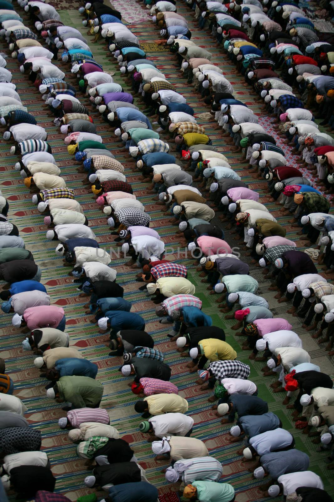 NEPAL, Kathmandu: Muslim worshippers celebrate Eid-al-Adha by offering prayers at a Kasmere Jama mosque in Kathmandu in Nepal on September 25, 2015. The festival marks the end of Hajj, which is a holy pilgrimage that many Muslims make every year. People of Islamic faith have felt more comfortable celebrating Eid ul-Adha in Nepal after the country ushered in a new democratic, secularist constitution