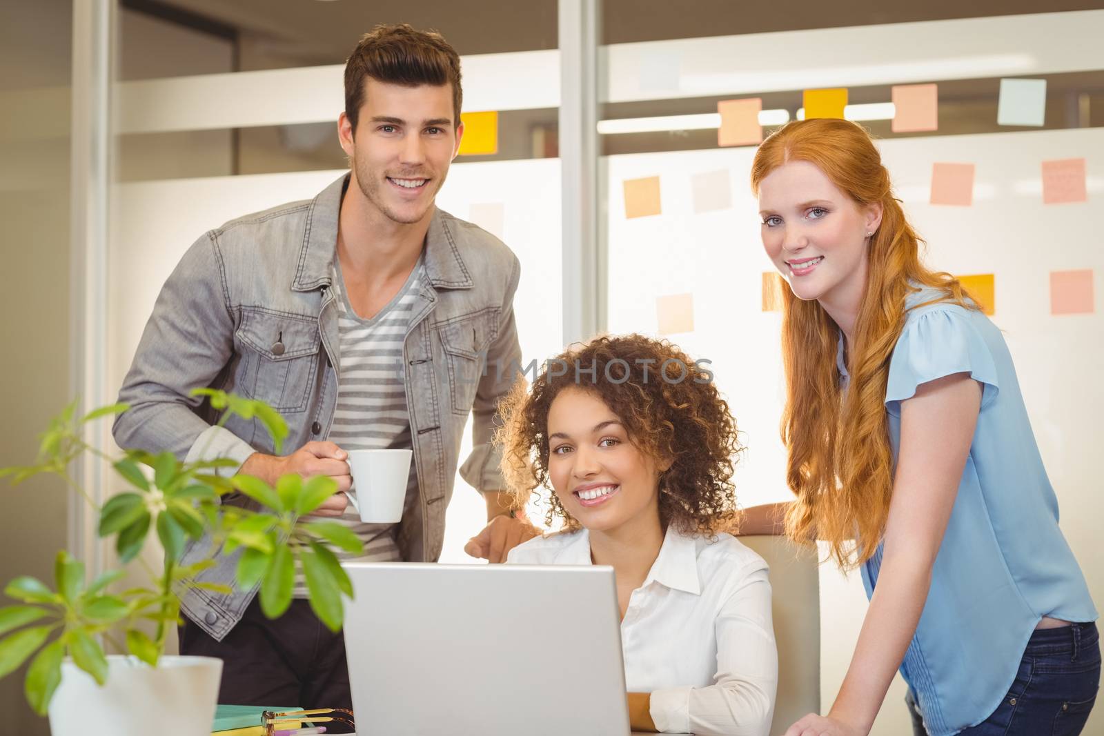 Portrait of smiling business people in office