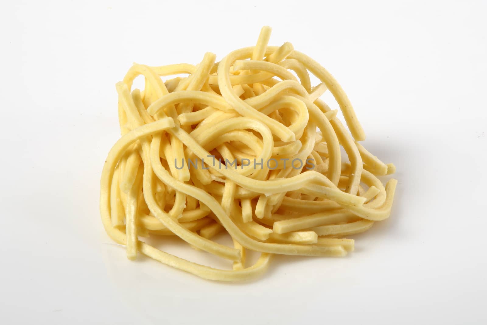 noodles fresh italian pasta on white background