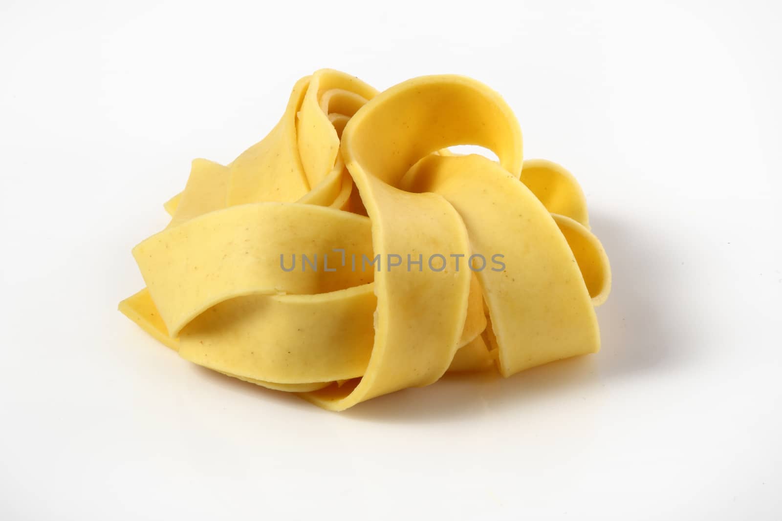 noodles fresh italian pasta on white background