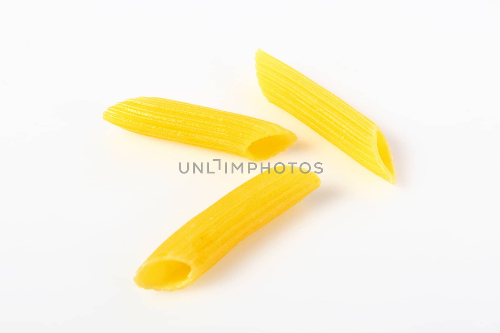 Macaroni on white background