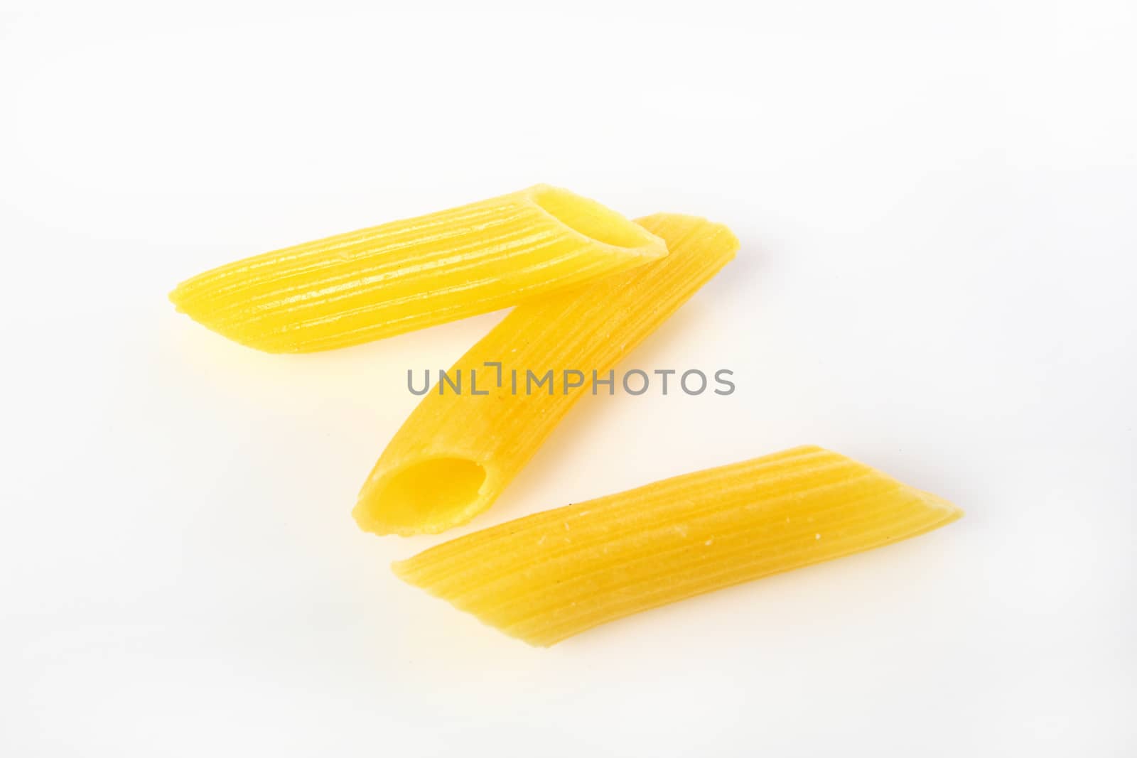 Macaroni on white background