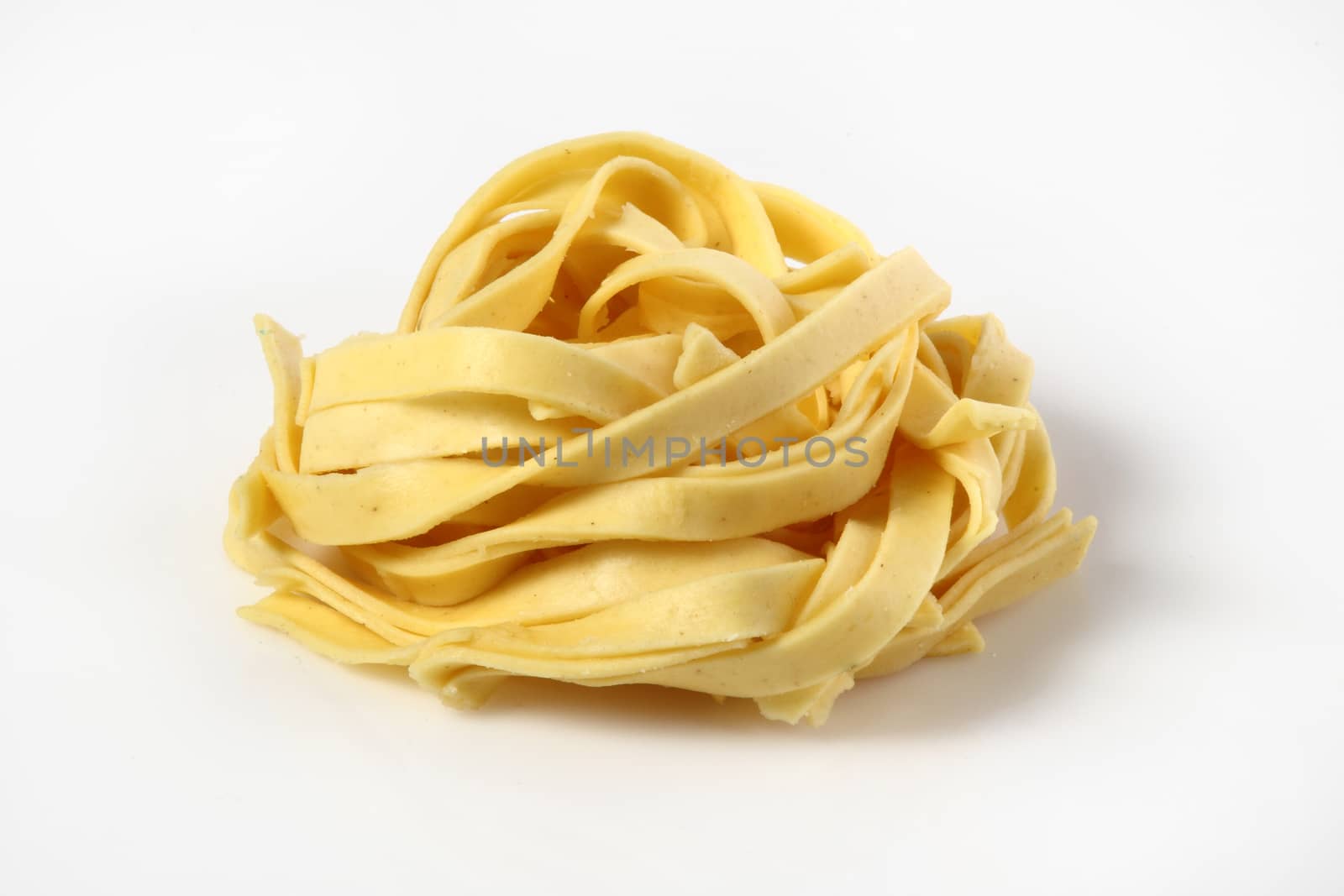 noodles fresh italian pasta on white background