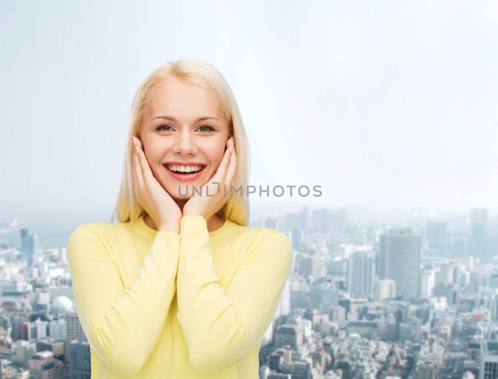 happy young woman by dolgachov