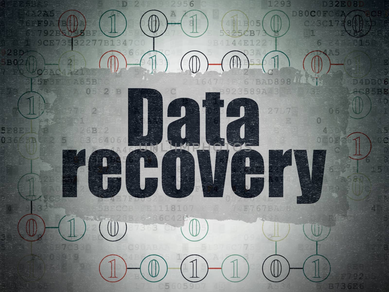 Information concept: Data Recovery on Digital Paper background by maxkabakov