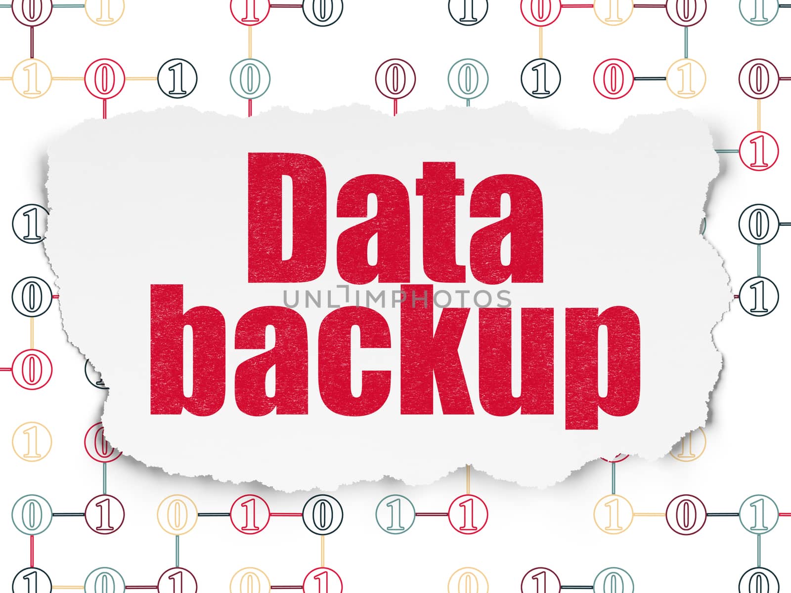 Information concept: Data Backup on Torn Paper background by maxkabakov