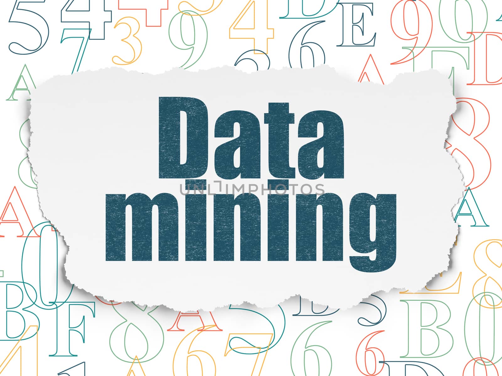 Information concept: Data Mining on Torn Paper background by maxkabakov