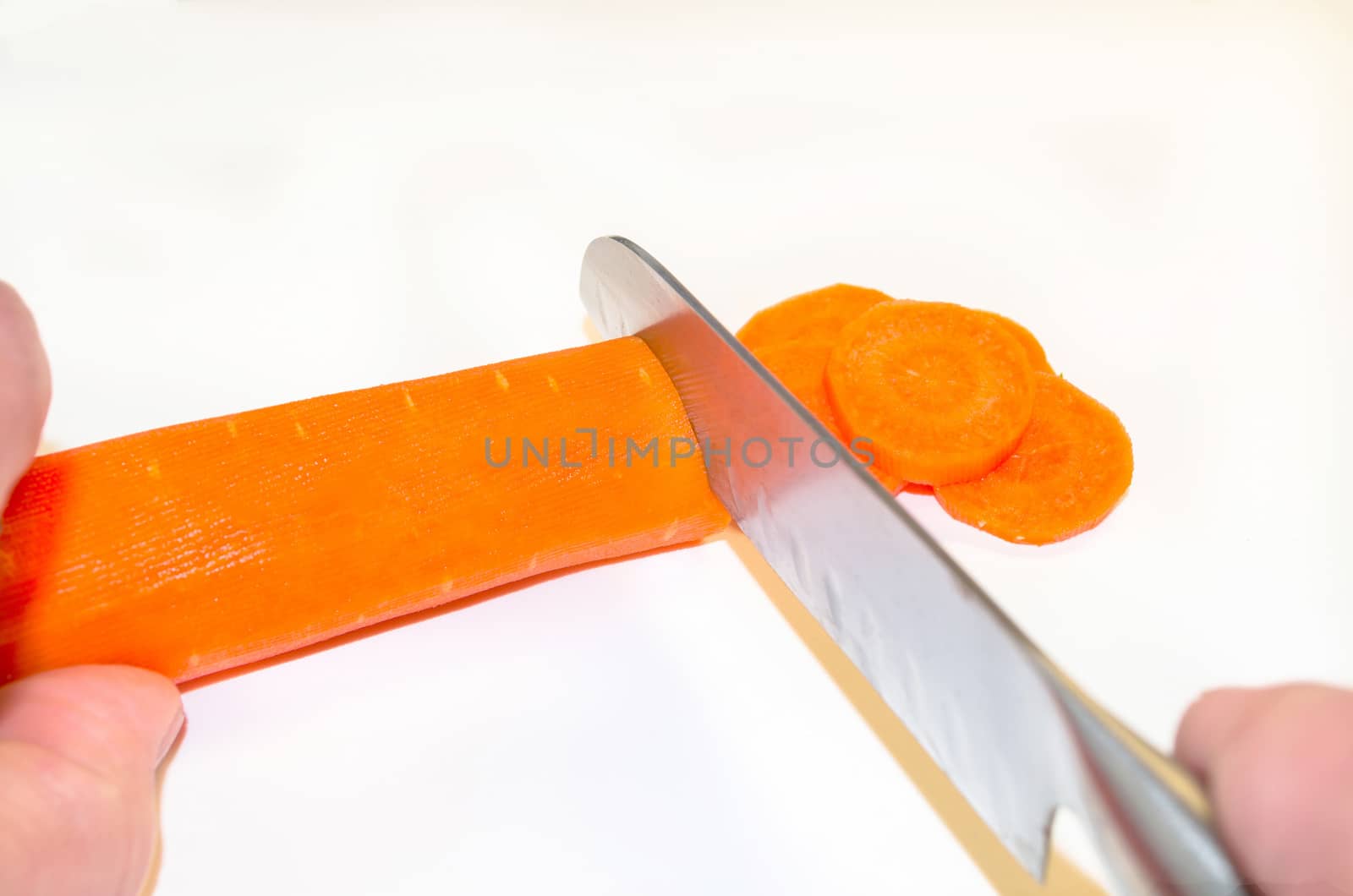 Cut carrot, preparing and cooking.