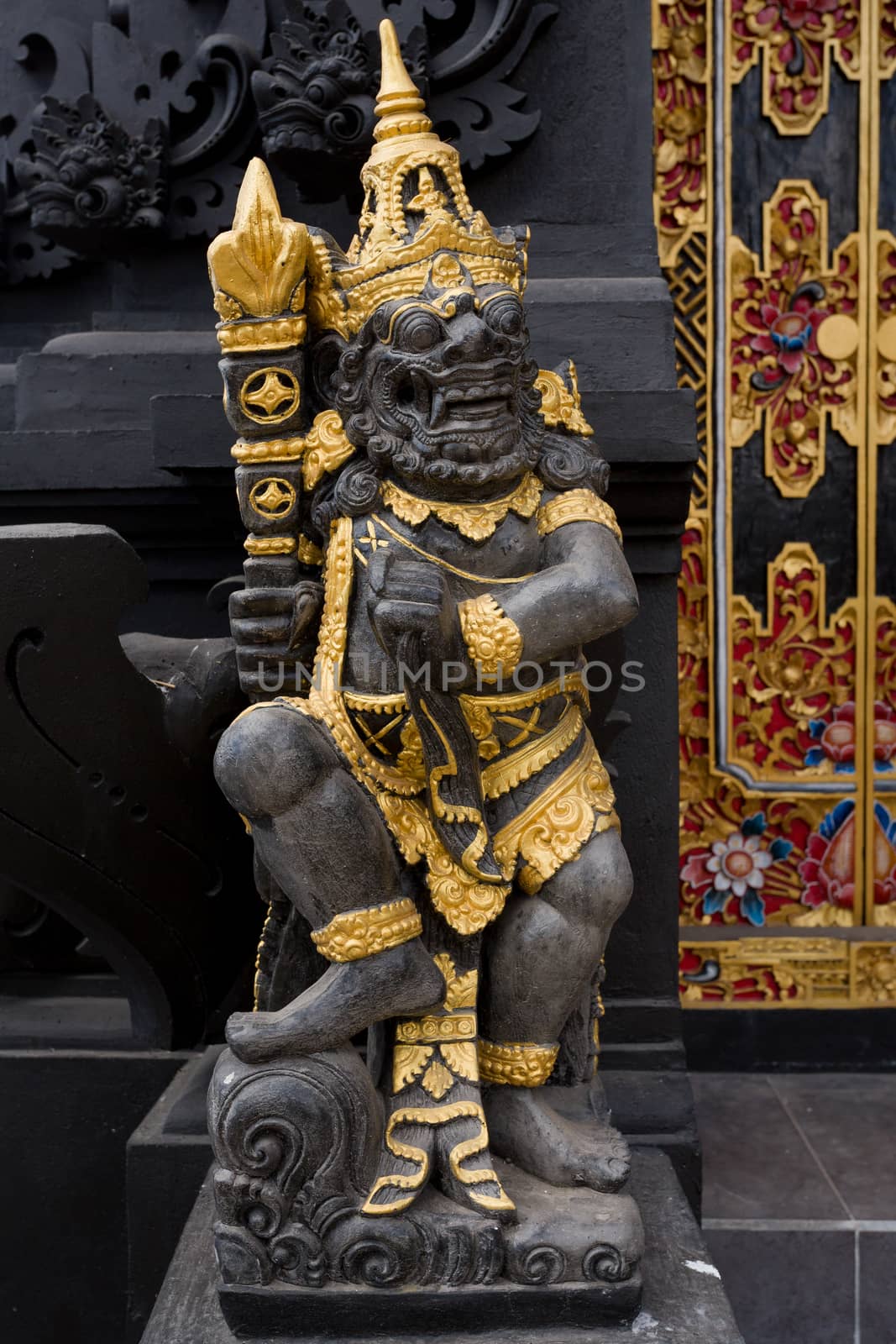 Small black Hindu Temple, Nusa Penida island, Bali, Indonesia