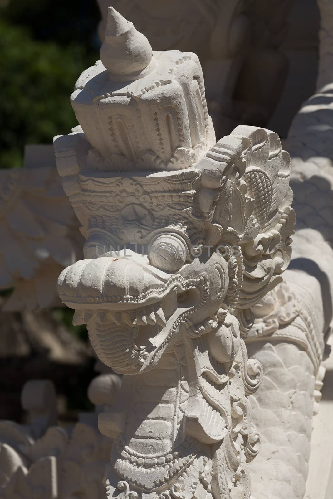 Statue detail hindu temples at Pura Sahab, Nusa Penida, Bali, Indonesia
