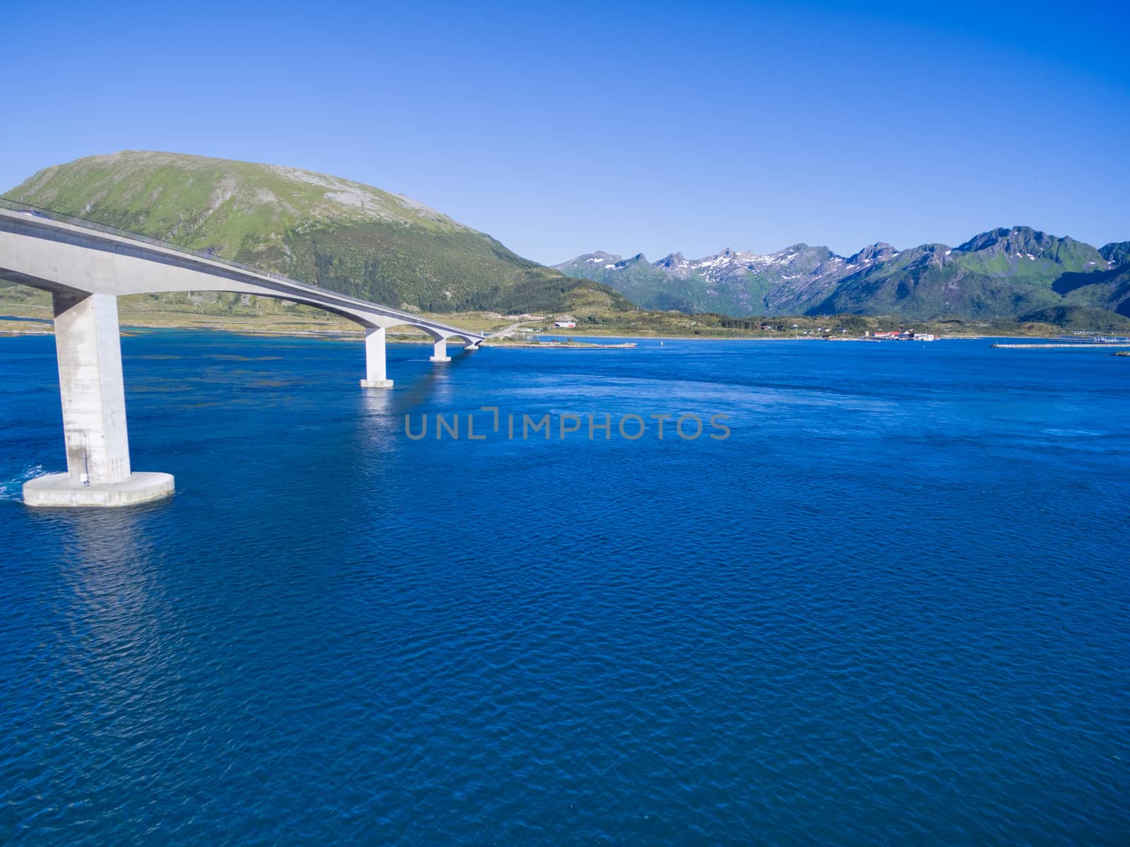 Huge bridge on Lofoten islands in Norway