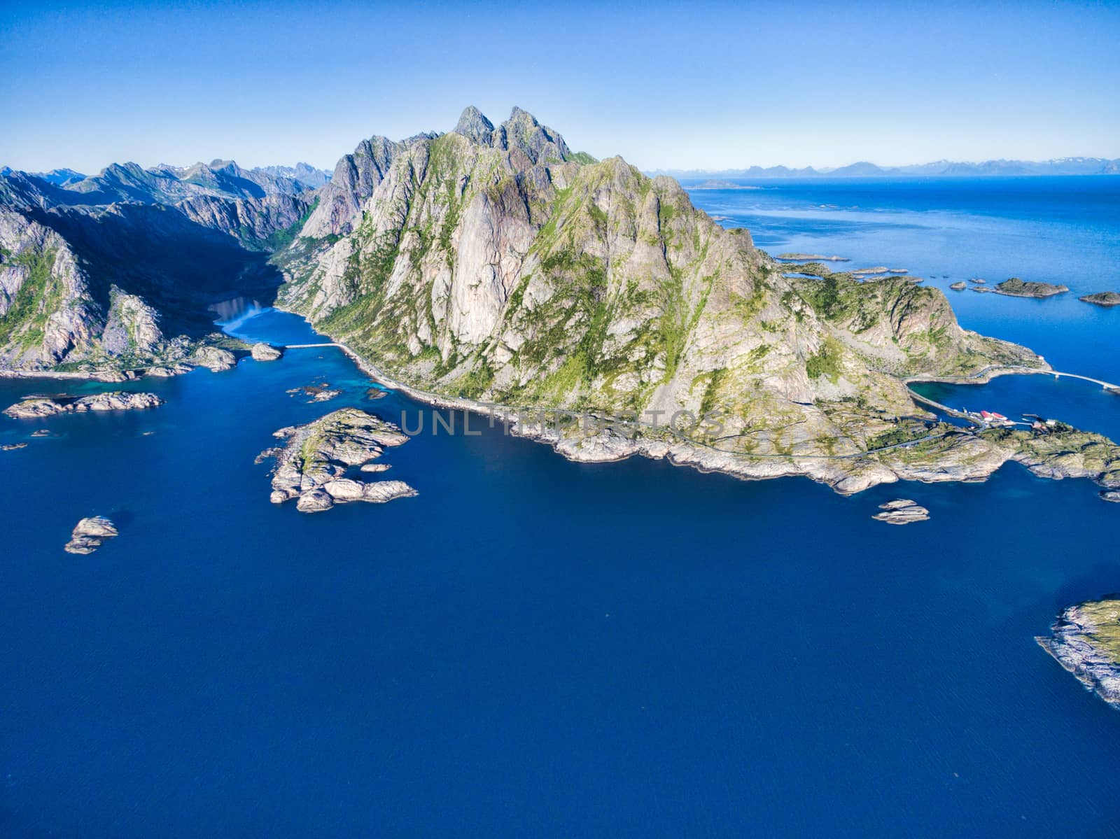 Magnificient peaks on Lofoten islands in Norway, popular climbing spot