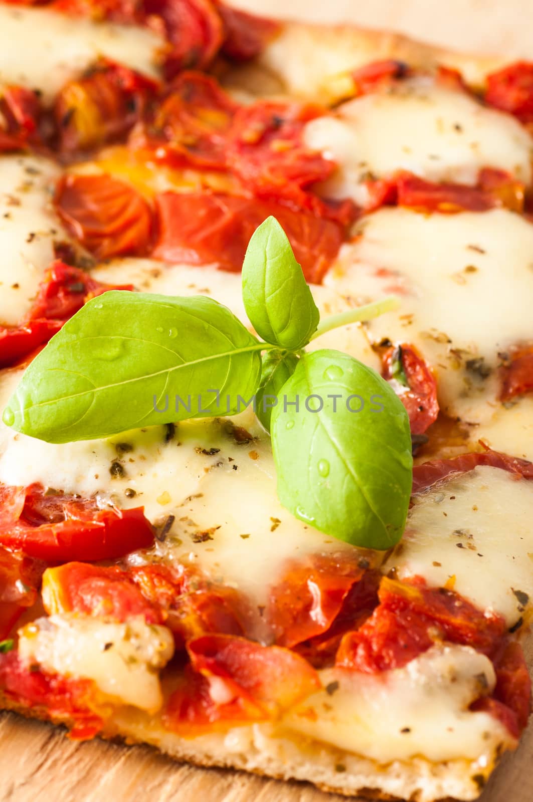 Traditional Italian Pizza Margherita served in a restaurant in Capri, Italy