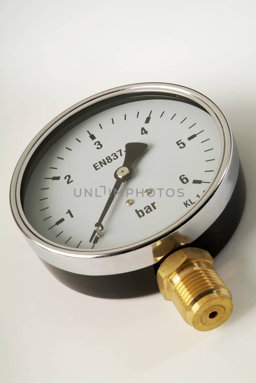 industrial barometer on white background