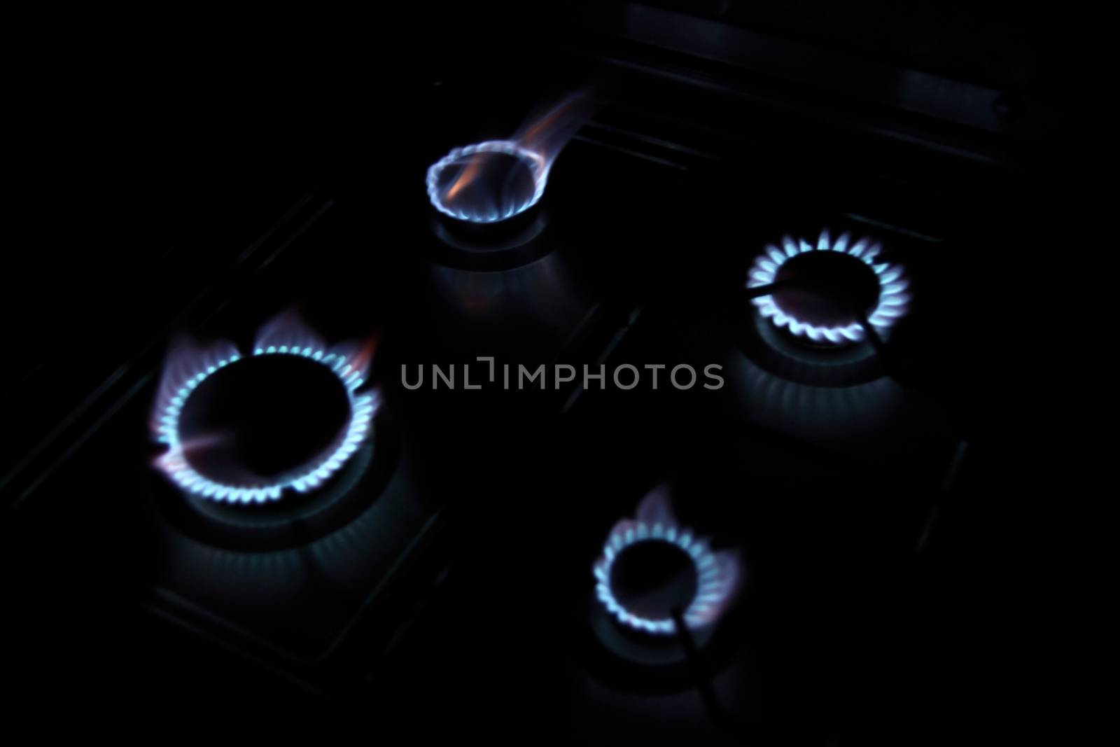 four flame a gas stovel in home cooking